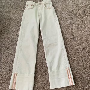 Zara straight leg pastel jeans
